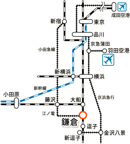 東京・新宿・品川・羽田空港・成田空港・横浜・小田原からの鉄道